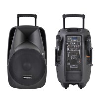 Haut-parleur sans fil portable, Rechargeable, avec roulettes, Audio, précision Pro PMQ15AVH, pour fête DJ, à domicile