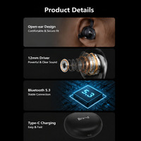 Audífonos Bluetooth Casuales para Negocios, Bluetooth 6.0, 20 Horas de Duración de Batería, con Estuche de Carga