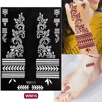 Autocollants de tatouage au henné pour mains et bras, modèle ajouré en maille pour peinture corporelle, autocollant de tatouage à la pâte de henné