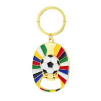 Porte-clés décapsuleur en métal en gros pour supporters de football avec design drapeau national