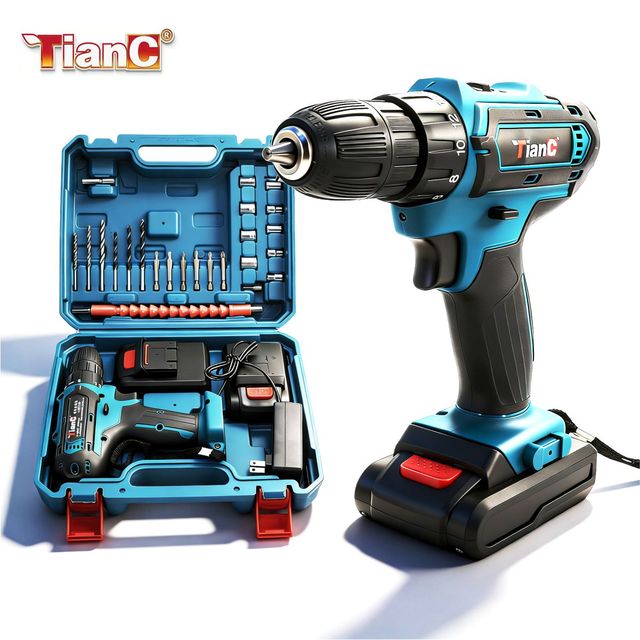 Custom Hand Drill Machine Lithium Battery Power Tools Drill Set Cordless Hammer Drill