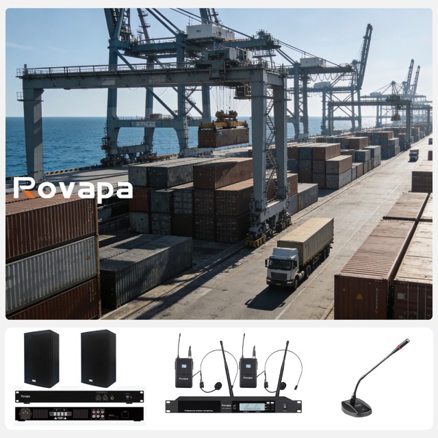 For Port Broadcasting Solution Container Terminal Audio Outdoor Speaker Intercom System Wireless Microphone Amplifier Broadcast