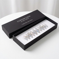 Boîtes d'emballage pour faux ongles, design personnalisé de luxe, noires, vides, en stock, pour ongles à presser