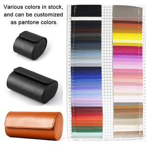 Kotak Jam Tangan Mewah untuk Perjalanan Logo Kustom Oem Kotak Penyimpanan Jam Tangan Perjalanan 3 Slot Jam Tangan Kulit Gulung - Product Image 3