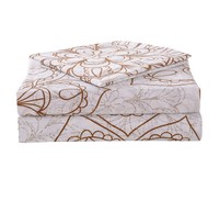 Ensemble de literie en coton confortable à imprimé floral, taie d'oreiller, drap-housse