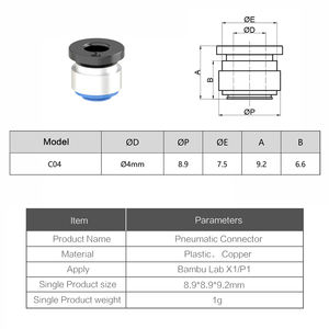 Nuevo Sensor de Extrusora 3DSWAY <span class=keywords><strong>Bambulab</strong></span> X1C/<span class=keywords><strong>P1P</strong></span>/P1S, Piezas de Repuesto, Tubo de PTFE, Interruptor Hall, Conector Neumático para Filamento de 1.75mm para Impresora 3D - Product Image 6