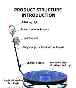 Deep Style <span class=keywords><strong>360</strong></span> °   Cabina Giratoria, Plataforma de Vidrio Templado, Velocidad y Ángulo de Luz Ajustables, Operación Remota - Product Image 3
