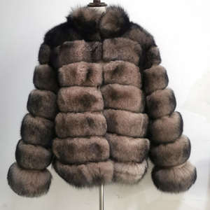 Chaqueta de piel de zorro Real para <span class=keywords><strong>mujer</strong></span>, abrigo de piel esponjosa Natural <span class=keywords><strong>a</strong></span> la moda, 60cm de largo, <span class=keywords><strong>2022</strong></span> - Product Image 1