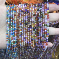 Perles de zircon facettées multicolores 2-4 mm, perles rondes en zircon cubique pour la fabrication de bijoux DIY
