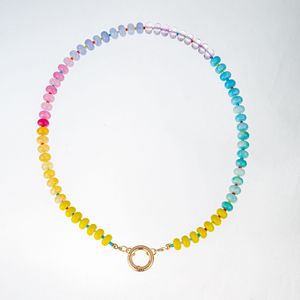 Handmade <strong>Boho</strong> Statement Jewelry Gold Plated Removable Pendant Choker Colorful Beaded <strong>Necklace</strong> - Product Image 5