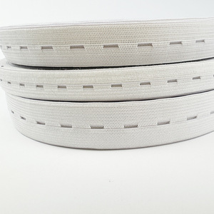 Wholesales 15mm 20mm 25mm 30mm Stock Adjustable <strong>Button</strong> <strong>Hole</strong> <strong>Elastic</strong> Band Webbing <strong>Tape</strong> - Product Image 1