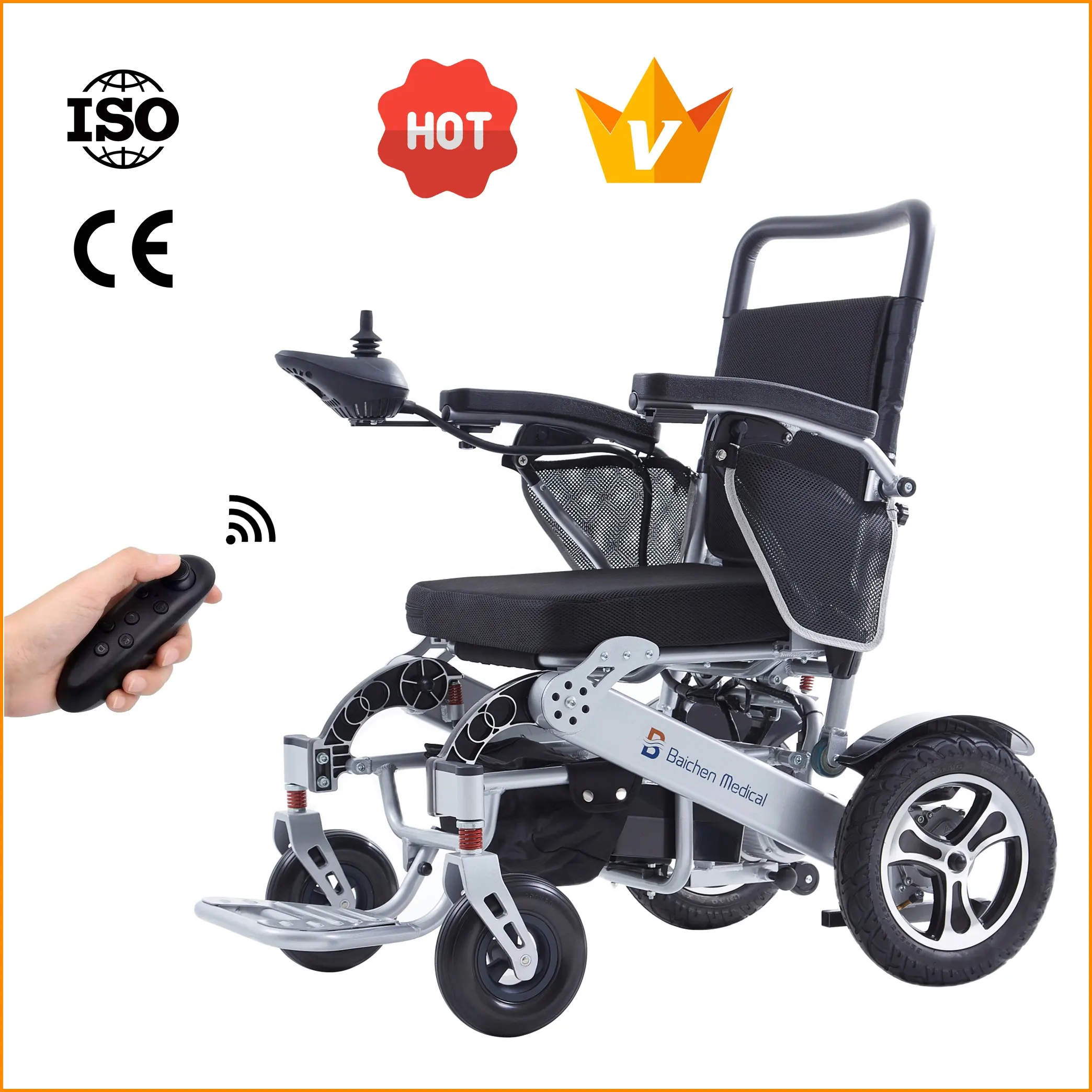 2022 Amazon Hot Selling Remote Control Wheelchair Portable Electric Wheelchair for Disabled People
