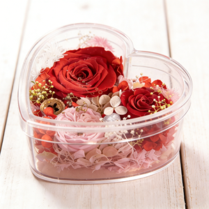 Boîte à fleurs en acrylique transparente en forme de cœur de luxe sur mesure avec couvercle - Product Image 3