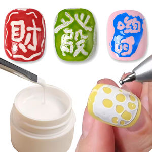 10-كزة فن الغراء الدانتيل حفرة موجة فقاعة المحيط الأبيض الأسود الملونة مسمار اللوحة جوفاء هلام نقع قبالة الورنيش أدى بالأشعة فوق البنفسجية - Product Image 1