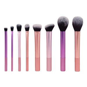 Vente en gros de pinceaux de maquillage à manche court taille voyage manche en métal mini pinceaux de maquillage rose avec acceptation personnalisée - Product Image 5