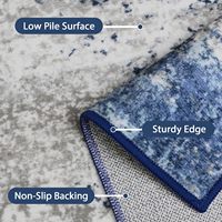 Tapis d'intérieur modernes abstraits lavables 8x10 antidérapants doux pour salon grande taille chambre à coucher décoration intérieure bleu marine/gris