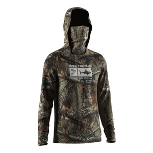 Camiseta Verde de Secado Rápido Anti-UV Ecológica Más Vendida para Hombre, Sudadera con Capucha de Camuflaje de Spandex para Pesca - Product Image 3
