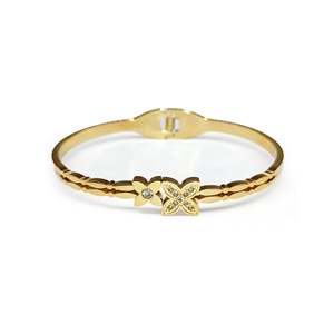 Pulseras Románticas y Modernas de Aleación Chapada en Oro, Brazaletes con Forma de Flor y Número con Engaste de Zirconia, Regalo de Moda - Product Image 1