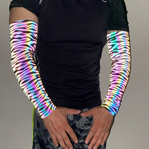Manchon de bras réfléchissant arc-en-ciel à motif zèbre, protection solaire <span class=keywords><strong>UV</strong></span>, idéal pour les sports de plein air, cyclisme, équitation, basketball, pêche - Product Image 1