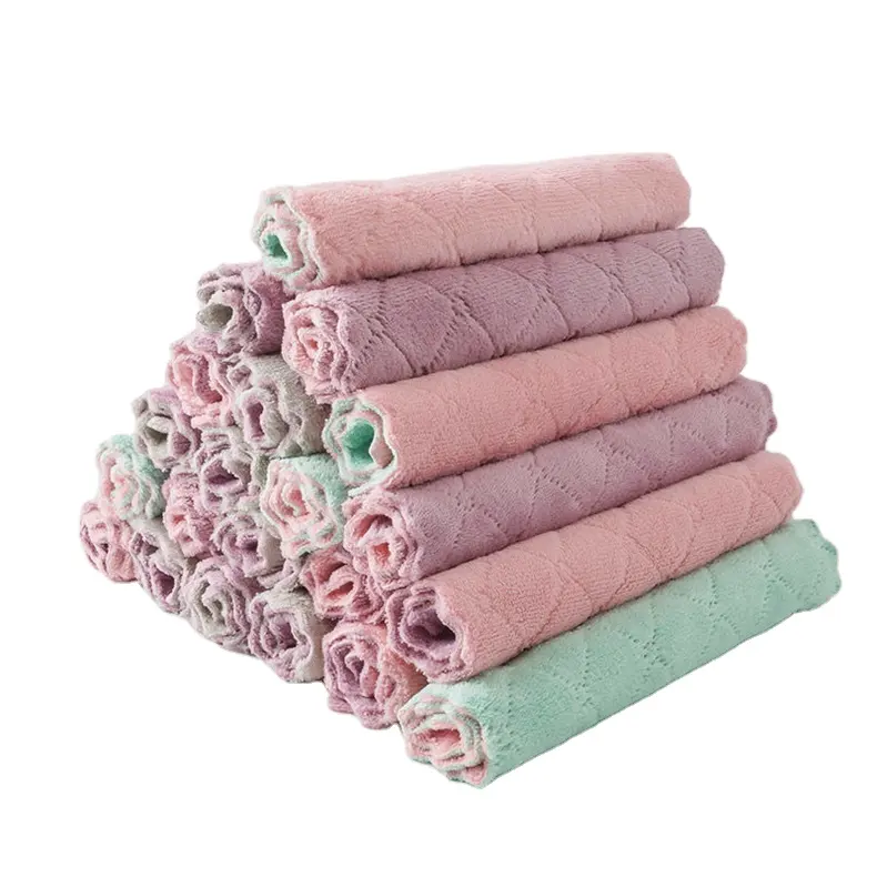 5PCS 10pcs 20pcs hộ gia đình nhà bếp làm sạch sản phẩm microfiber dishcloths Thấm Nhà Bếp lau giẻ lau