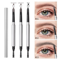 Crayon à sourcils double embout OEM en gros, waterproof, longue tenue, avec brosse spoolie, marque privée, maquillage pour les yeux en vrac