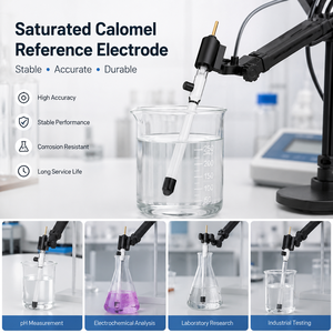 Électrode de référence au calomel saturé (SCE) pré-remplie avec pont salin unique pour les tests électrochimiques du pH et des ions - Product Image 2