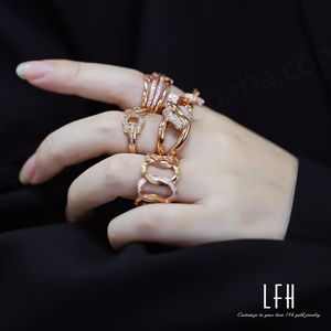 Anillos de Compromiso y Matrimonio Clásicos de Oro AU750 de 18K con Circonita, Joyería de Oro Real de 18k para Regalos de Aniversario - Product Image 5