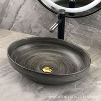 Lavabo de salle de bain en céramique de haute qualité, fait à la main, pour comptoir, lavabo en céramique, lavabo artistique