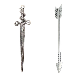 Pasador de Pelo Metálico con Runas Vikingas, Acabado Plateado Antiguo, Accesorio para Peinado de Moño, Accesorio Nórdico Unisex, Regalo - Product Image 2