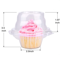 Vente en gros Boîtes à cupcakes individuelles en plastique transparent Récipient à cupcakes et supports simples et robustes pour un emballage efficace