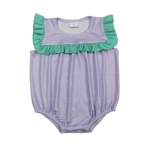 Ropa de Bebé Niña con Estampado de Rayas RTS Boutique, Mono de Burbujas para Bebés, Venta al por Mayor, 95% Algodón, 5% Elastano - Product Image 1