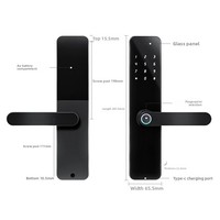 Diyu Fabrieks Prijs Hotel Appartement Verhuur Zwarte Handgreep Slim Slot Cloud Opslag 5 Ontgrendelingsmethoden Binnen/Buiten Compatibel