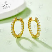 Mini 2MM D couleur Moissanite boucle d'oreille 925 argent Sterling plaqué blanc/or Rose boucles d'oreilles femmes bijoux à breloques de mariage