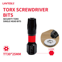 LJ-26b LHV 25mm Steel Torx Tamper Resistant Single End Bit Black Oxide OEM Industrial DIY Bulk Factory Direct