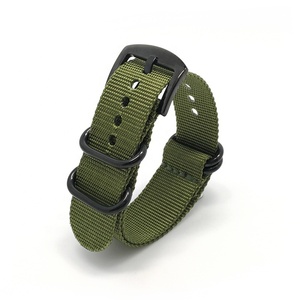 Chất Lượng Cao Vải Vải Ban Nhạc Đồng Hồ Quân Đội Màu Xanh Lá Cây Màu Đen 20Mm 22Mm 24Mm Dệt <span class=keywords><strong>Zulu</strong></span> Nylon Dây Đeo Đồng Hồ - Product Image 5