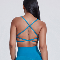 Nouveautés : Soutien-gorge de sport souple torsadé pour femme, maintien élevé, logo personnalisé, dos croisé, pour le yoga et la gym