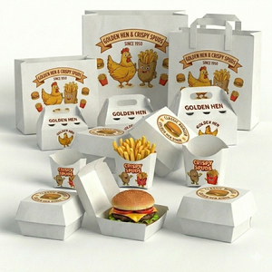 Custom Disposable Clamshell Burger Box Fast Food Packaging Chicken Fries Takeout Paper Container - Product Image 6