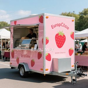 Camion de restauration mobile entièrement équipé 2025 à vendre, remorque de vente de fruits et de boissons avec réfrigérateur - Product Image 3