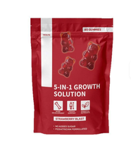 Complément alimentaire naturel antioxydant pour la croissance en hauteur, gommes à la fraise, 5-en-1, soutien immunitaire pour enfants et adolescents