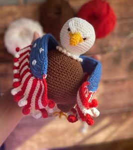 Amigurumi <span class=keywords><strong>4th</strong></span> นกอินทรีอเมริกันของตกแต่งบ้าน <span class=keywords><strong>july</strong></span> ของขวัญโครเชต์สร้างสรรค์สำหรับเด็กอิสระของเล่นวัน - Product Image 2