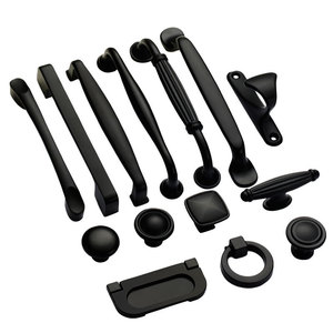 Lcedis <b>Black</b> Cabinet Handles Aluminum Alloy Bar <b>Knobs</b> For Furniture Drawer <b>Door</b> Traditional Style Durable Hardware - Product Image 3