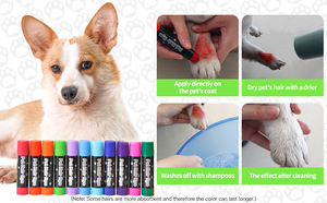Marcadores de tinte de pelo lavables <span class=keywords><strong>para</strong></span> perros, seguro <span class=keywords><strong>para</strong></span> mascotas Kit de aseo, <span class=keywords><strong>pintura</strong></span> de piel temporal, bolígrafos de animales <span class=keywords><strong>para</strong></span> niños y niñas, accesorios <span class=keywords><strong>para</strong></span> cachorros - Product Image 6