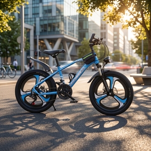 Vélo de montagne pour enfants, suspension avant <span class=keywords><strong>Mag</strong></span> Wheel, frein à double disque, vélo VTT 7 vitesses pour enfants avec phare LED - Product Image 1