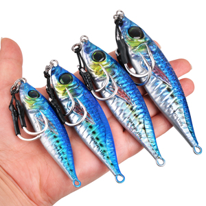 Señuelos de Pesca Verticales de Metal con Anzuelos Auxiliares, Señuelos Artificiales Luminosos que se Hunden para Pescar Lubina, Lucio y Salmón - Product Image 5