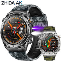 Montre connectée sportive AK105 pour hommes, répondre/passer des appels, moniteur de fréquence cardiaque, moniteur SpO2, lampe torche UV, 1000 mAh, étanche IP68, smartwatch ODM