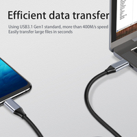 Kabel Data USB C ke Tipe C dari Paduan Aluminium Berkualitas Tinggi USB 3.1 PD 60W Pengisian Cepat Transmisi Fleksibel untuk Ponsel dan Laptop
