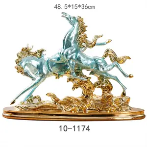 Decorative Ornaments Sculpture Sky Blue Horse Crafts Creative Model Statue