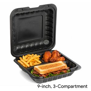 High Quality Disposable Microwavable Eco-friendly MFPP Plastic Food <b>Containers</b> 3 Compartments New Design Take Away Box with Lid - Product Image 4