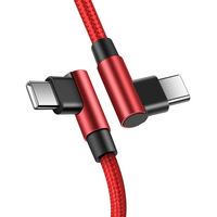 Kabel Data pengisi daya cepat, kabel Data USB C siku 3A PD 60W, kabel pengisian daya Cepat Tipe C ke kabel Data Tipe C untuk ponsel Android