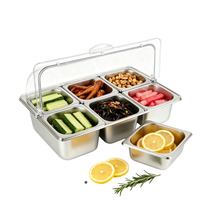 Plateau alimentaire rectangulaire durable avec couvercle transparent pour service de buffet, maintien de la chaleur et présentation d'aliments glacés